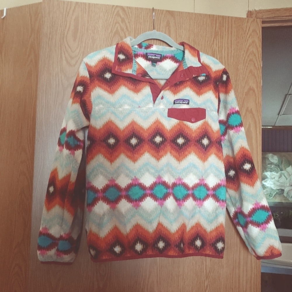Patagonia Synchilla Multicolor Patterned Fleece Snap Pull Over